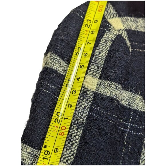 VTG Pendleton Women's Plaid 100% Virgin Wool Blazer Jacket Size 12 Navy & Cream - Picture 10 of 11